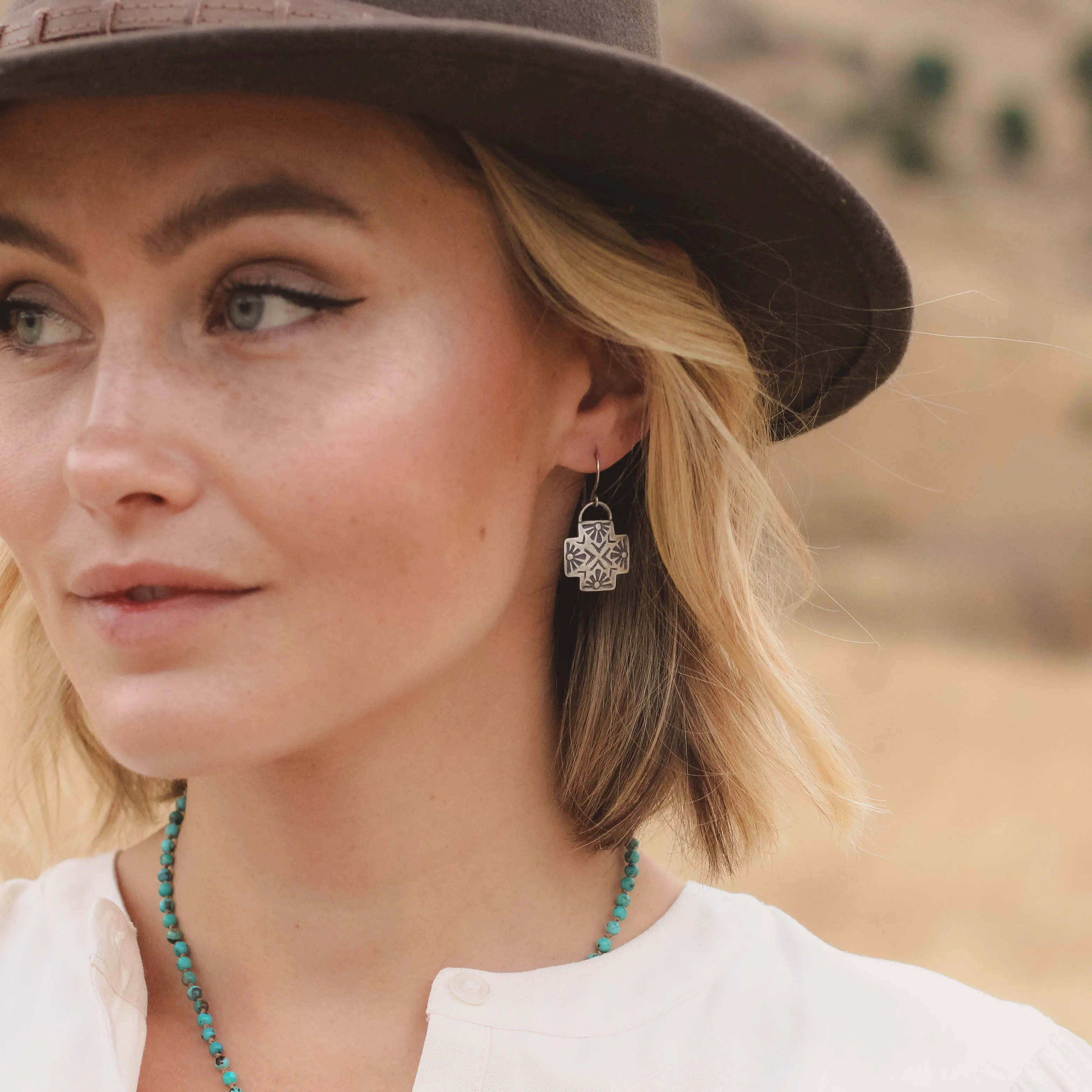 Sun Cross Earrings