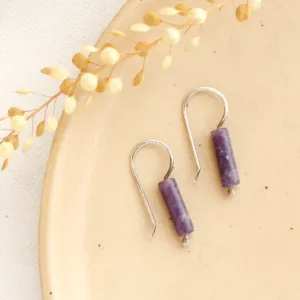 Sydney Lepidolite Lobe Hugger Earrings