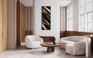 Tall Narrow Vertical Wood Planks Rustic Framed Canvas Wall Art