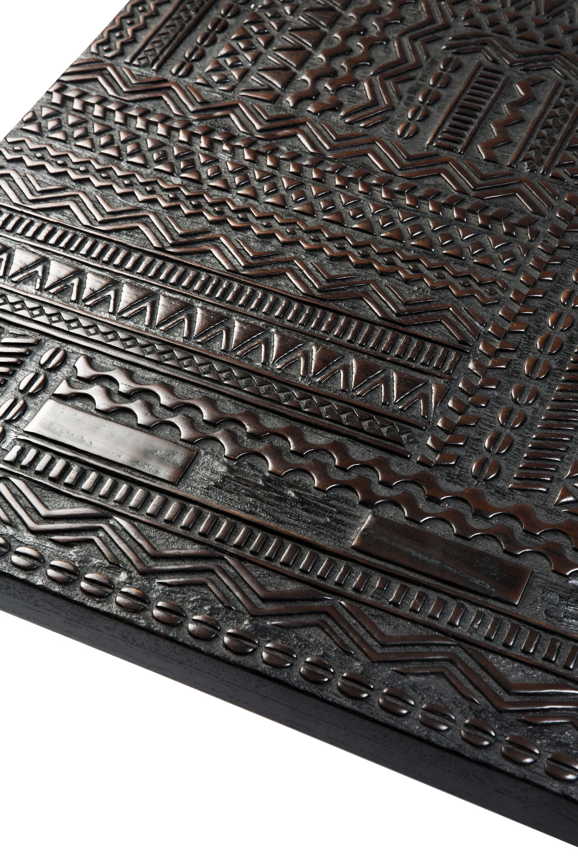 Teak Tabwa Blok Black Coffee Table - Varnished