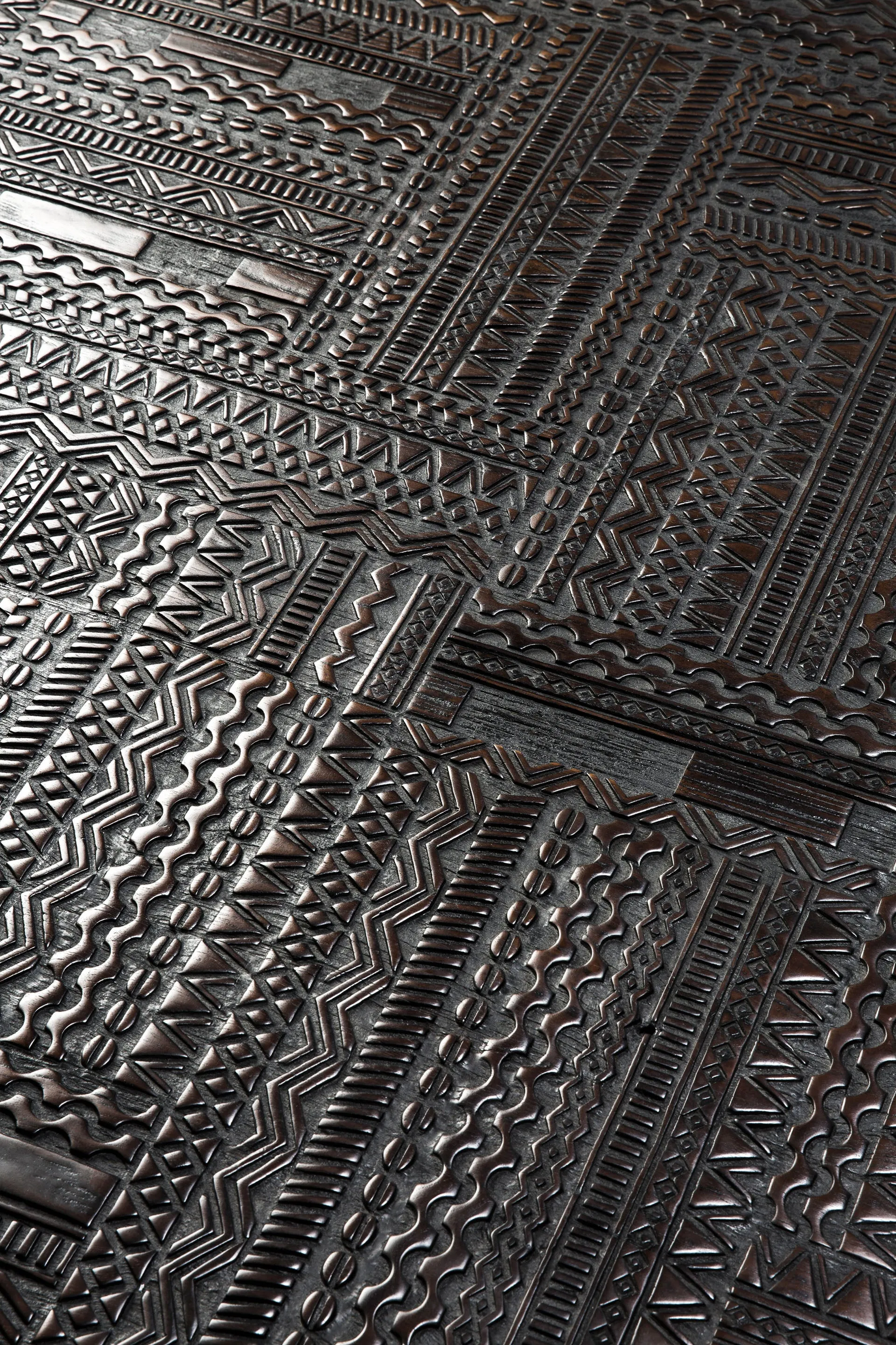Teak Tabwa Blok Black Coffee Table - Varnished