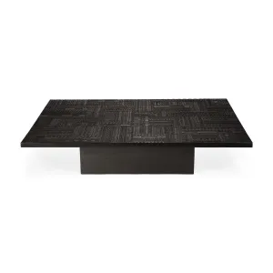 Teak Tabwa Blok Black Coffee Table - Varnished
