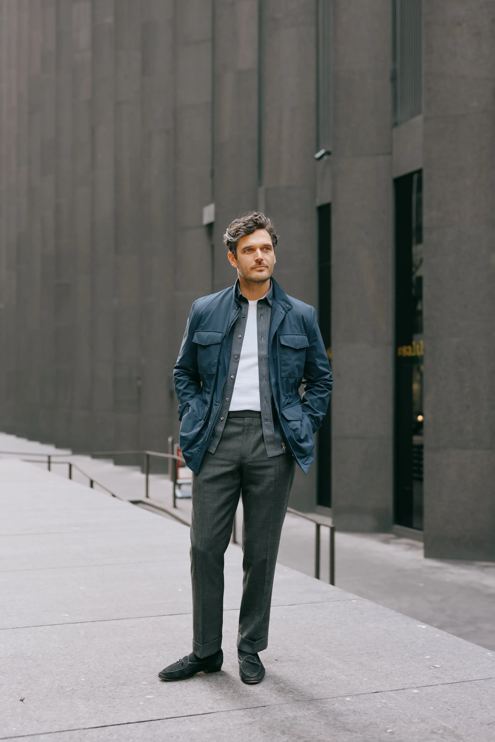 Technical Field Jacket in Navy Blue