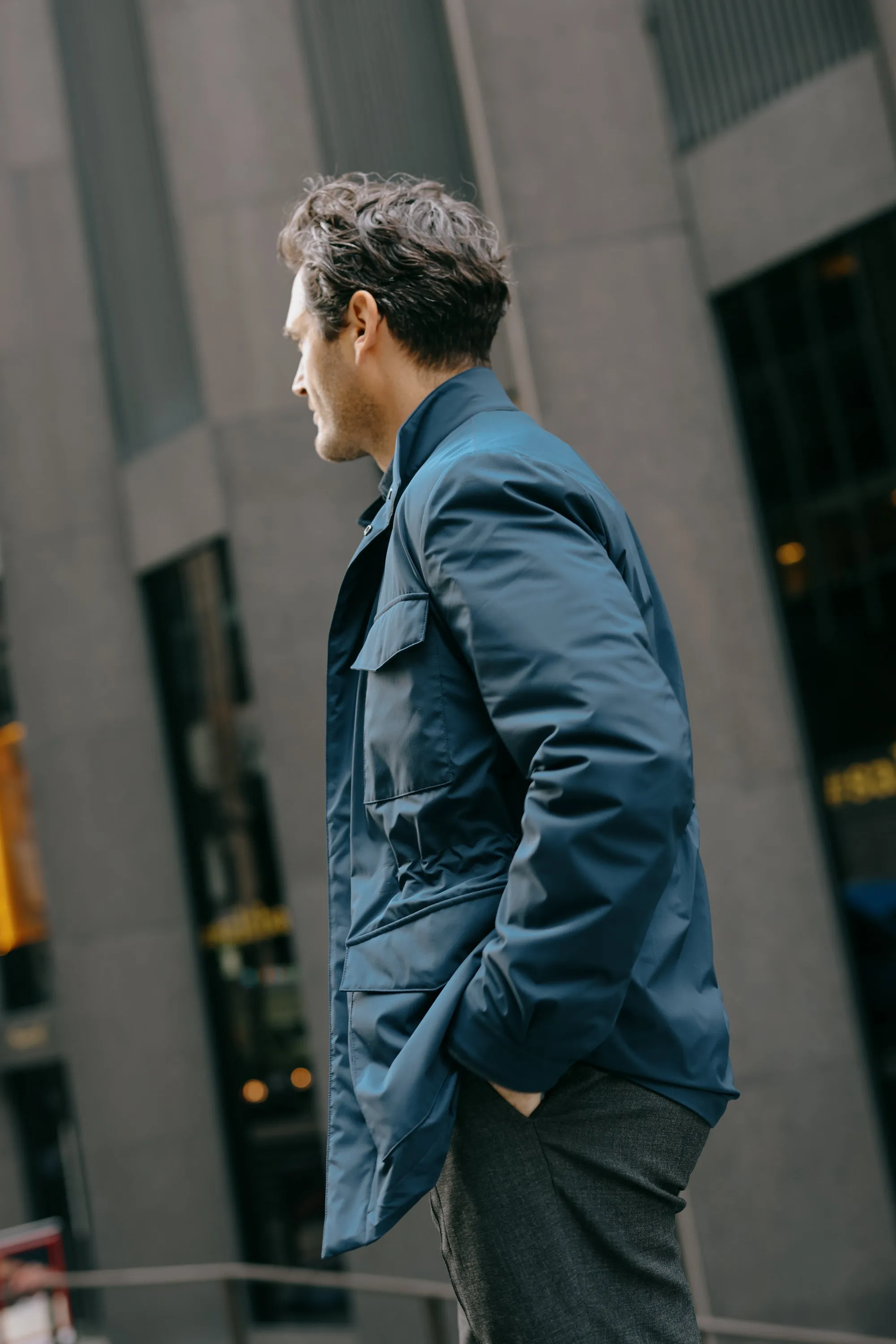 Technical Field Jacket in Navy Blue