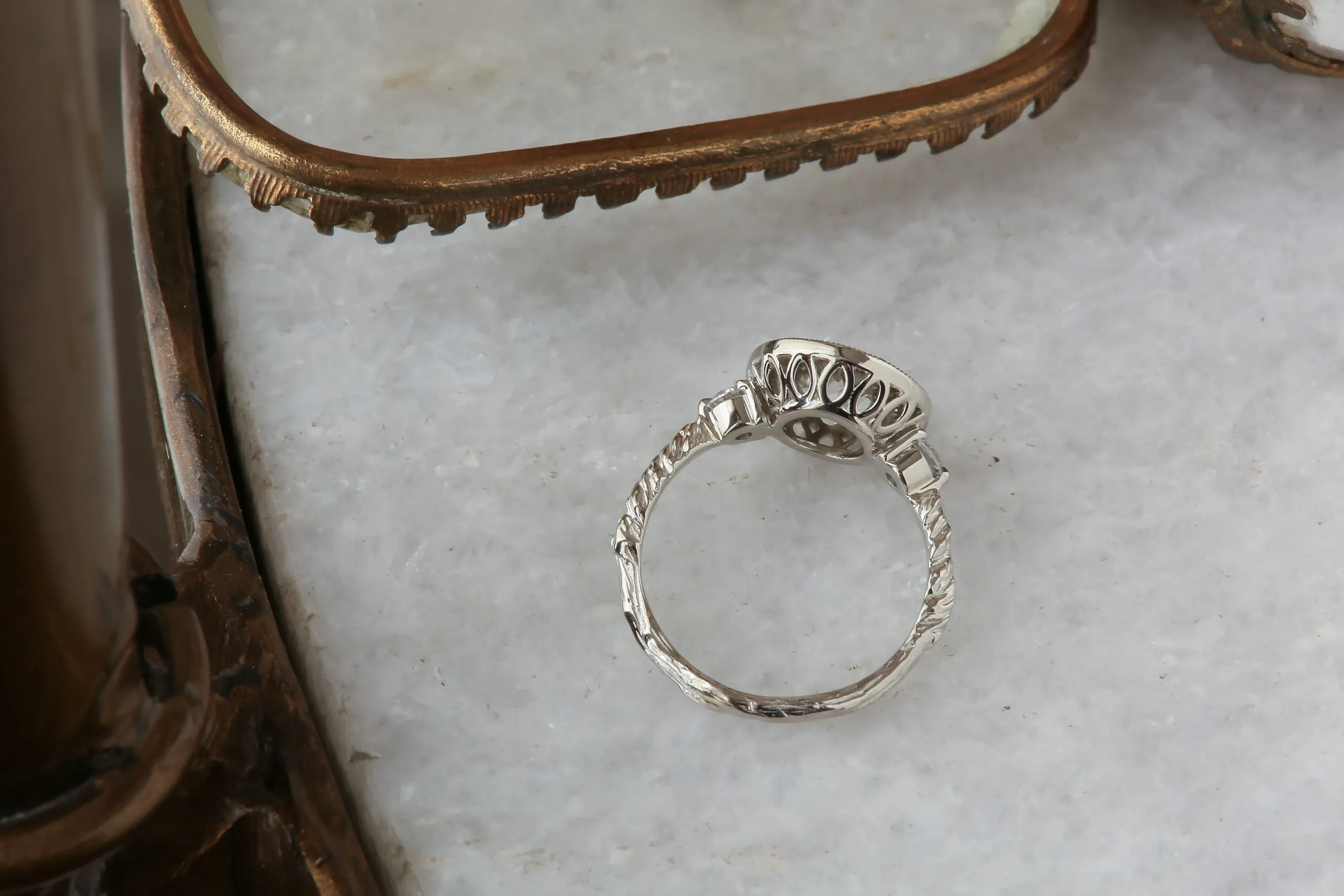 The Camelot Heirloom Setting - Diamond Halo Engagement Ring Setting