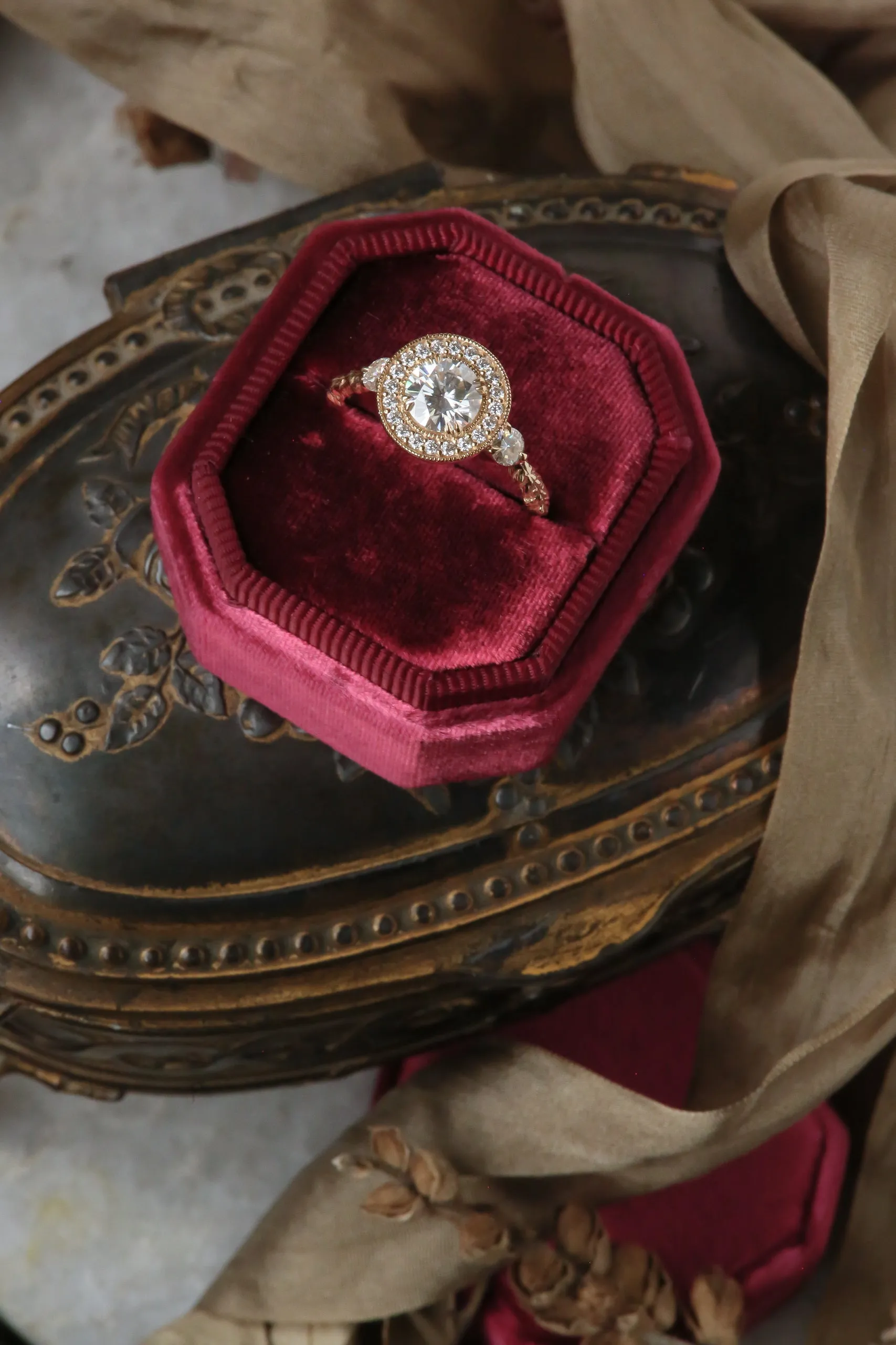 The Camelot Heirloom Setting - Diamond Halo Engagement Ring Setting