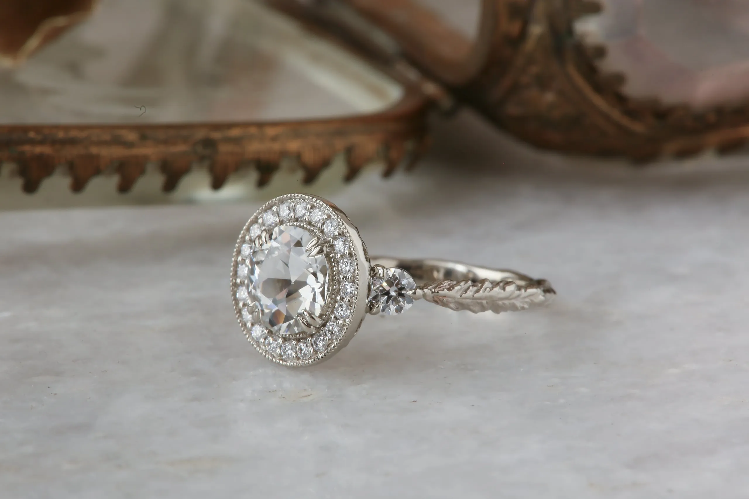 The Camelot Heirloom Setting - Diamond Halo Engagement Ring Setting