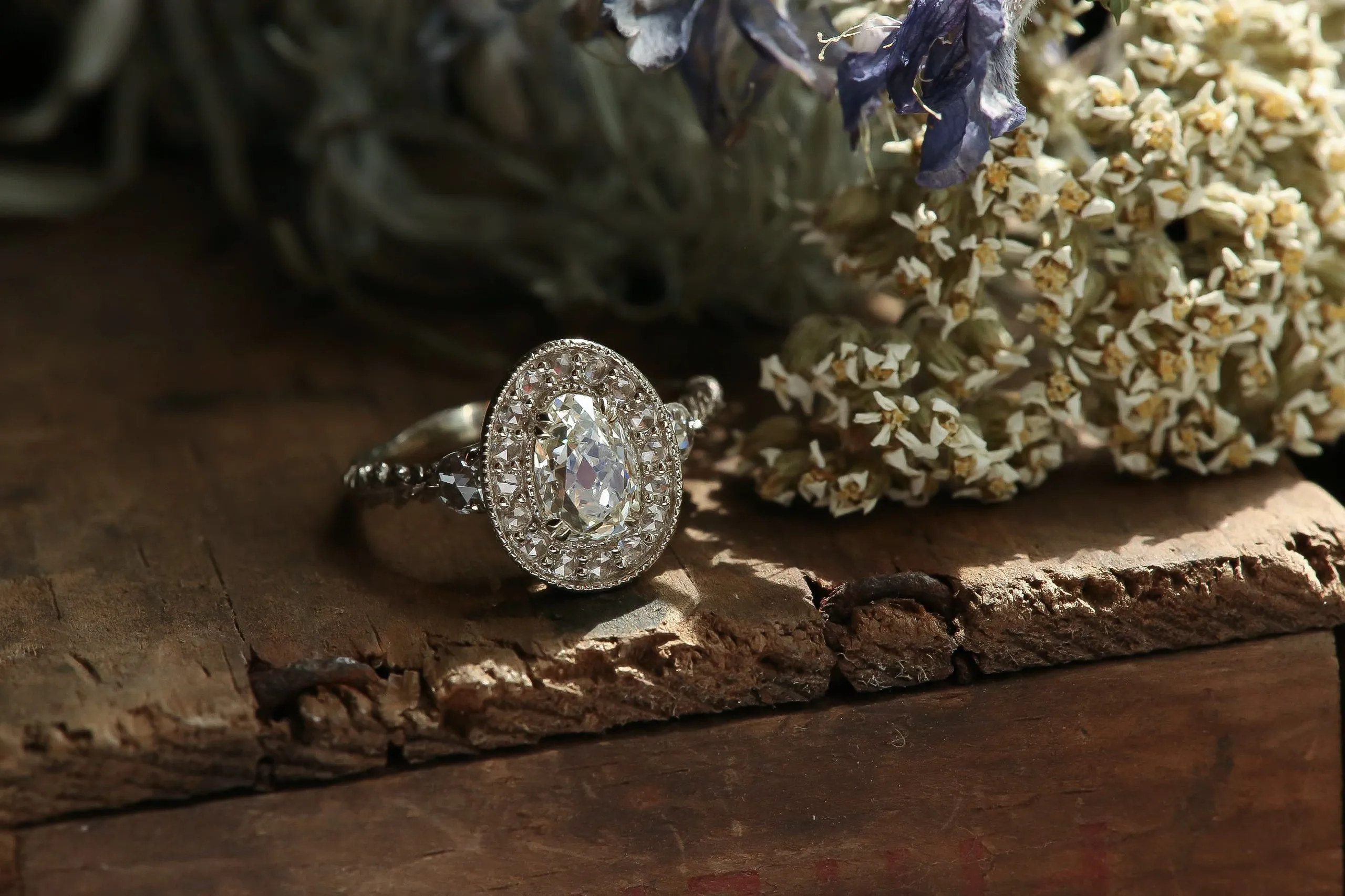 The Camelot Heirloom Setting - Diamond Halo Engagement Ring Setting