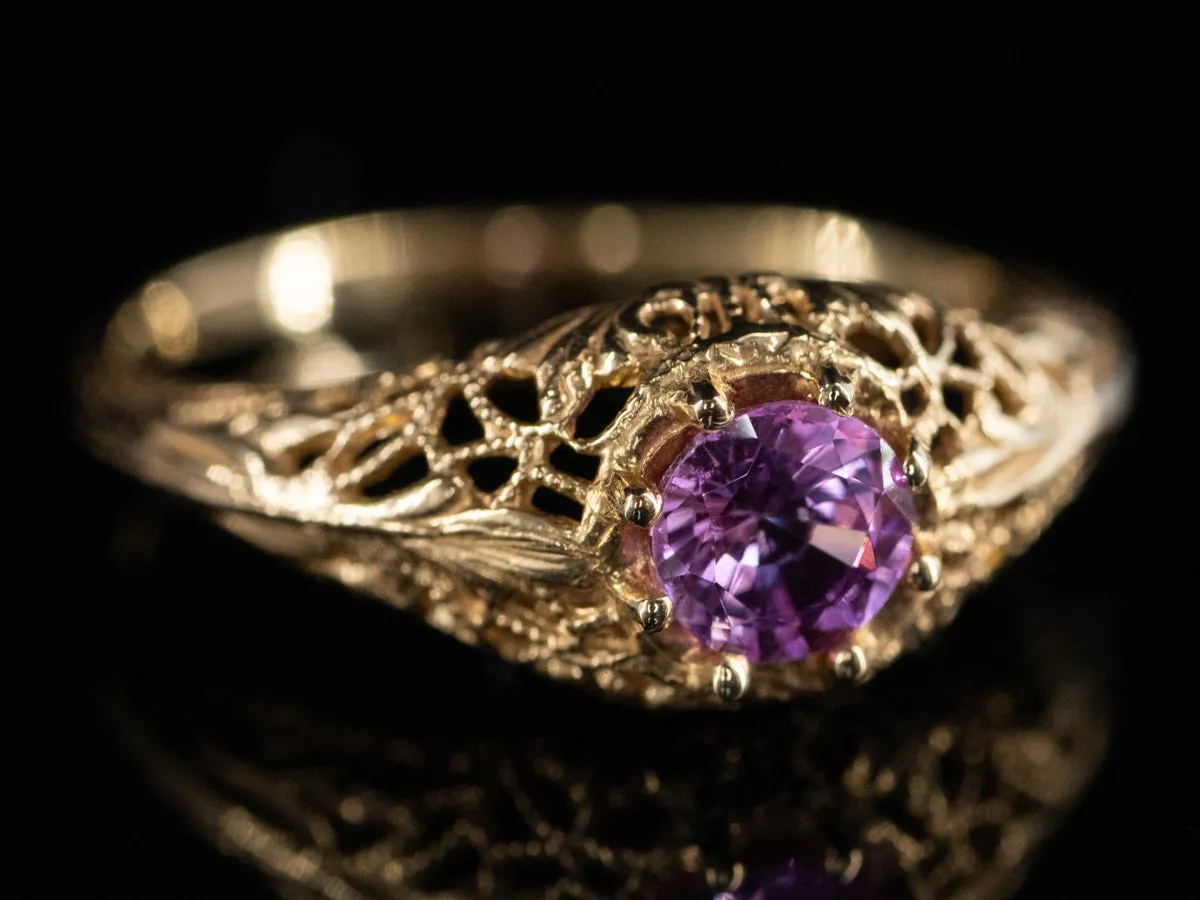 The Marcy Pink Sapphire Ring in 18K Yellow Gold