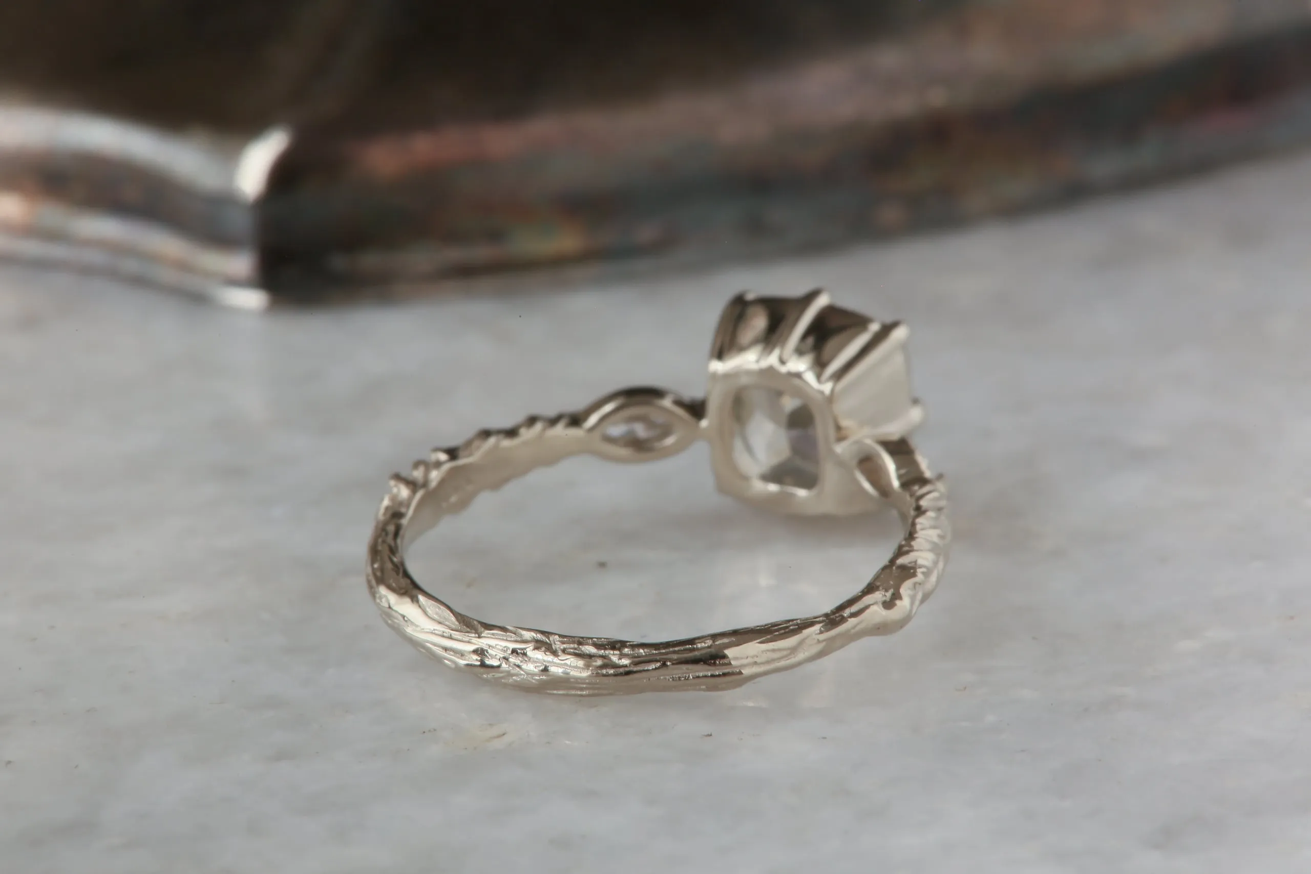 The Solstice Heirloom Setting - Three Stone Engagement Ring Setting