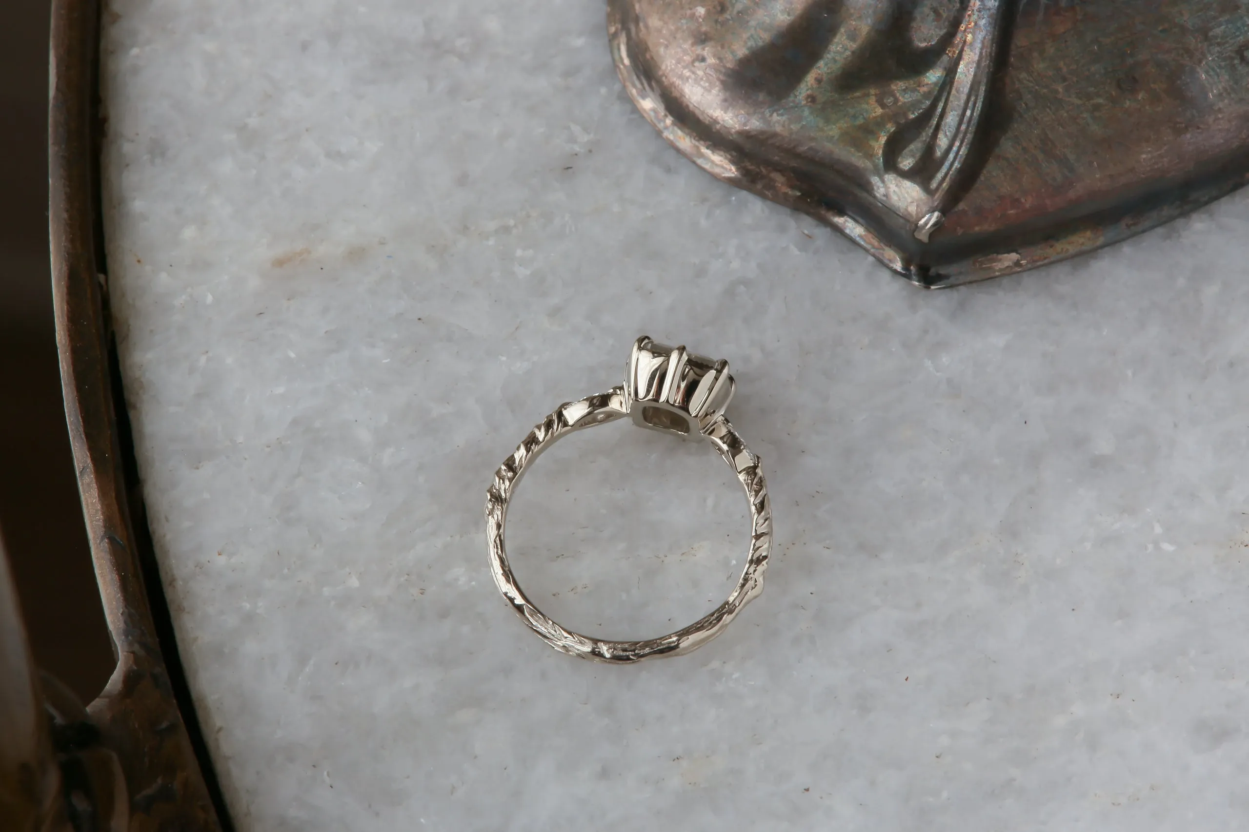 The Solstice Heirloom Setting - Three Stone Engagement Ring Setting