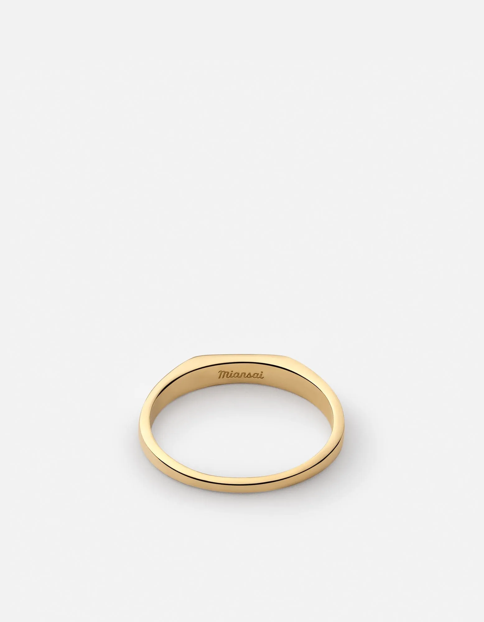 Thin Geo Black Diamond Ring, Gold Vermeil