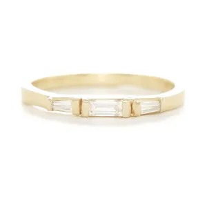 Three Diamond Baguette Ring