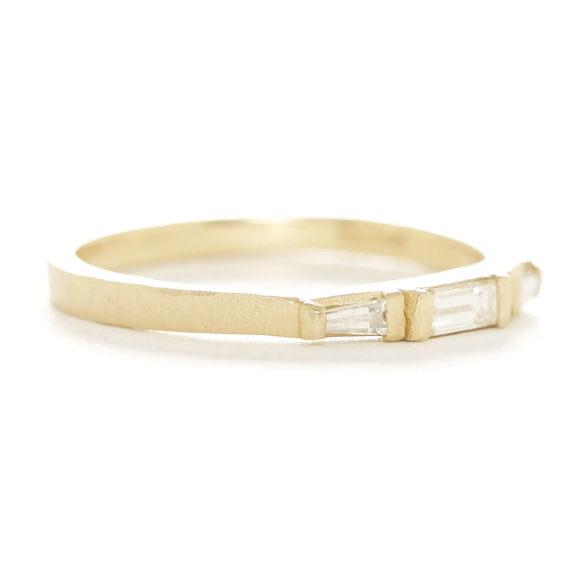 Three Diamond Baguette Ring