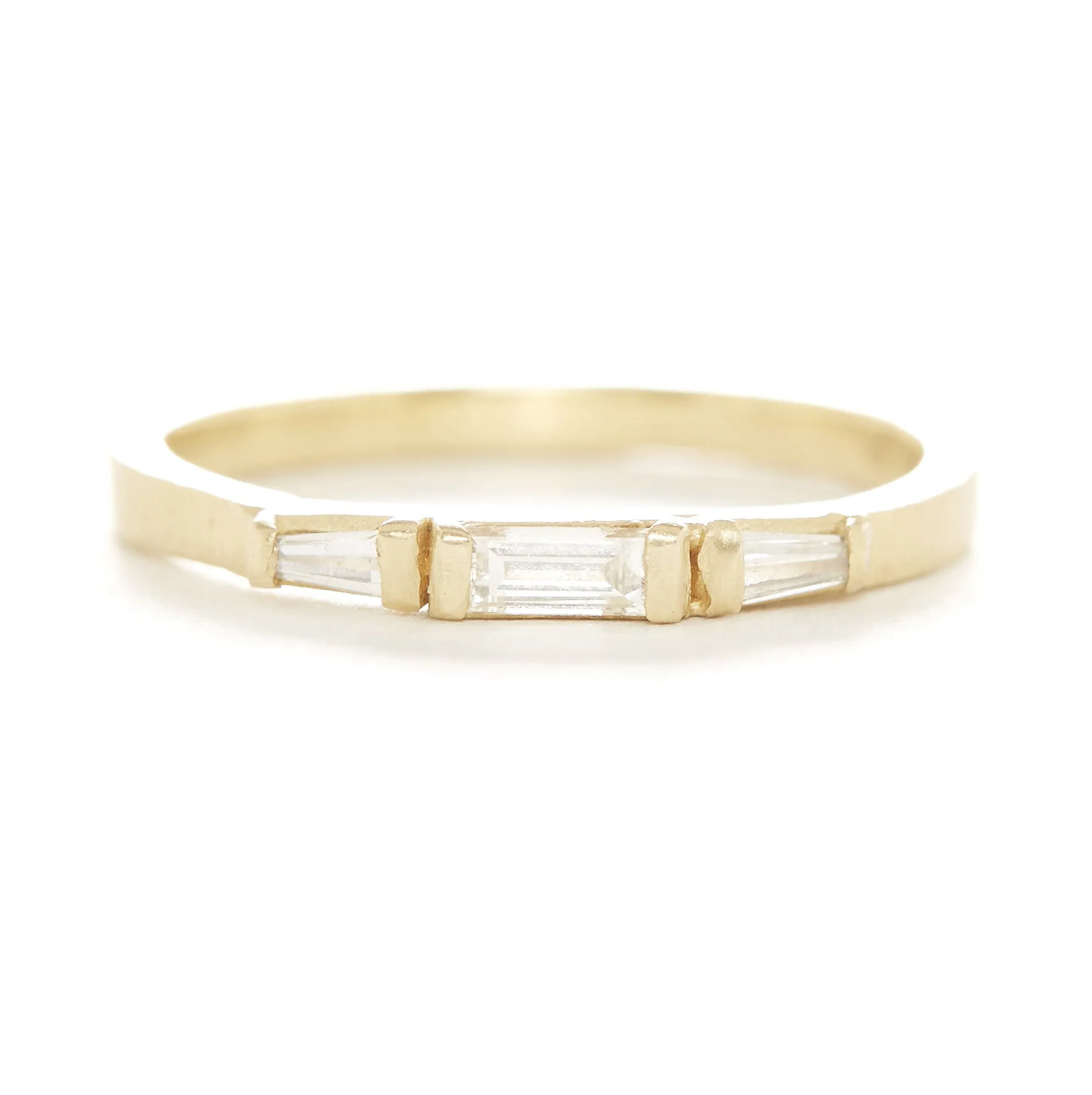 Three Diamond Baguette Ring