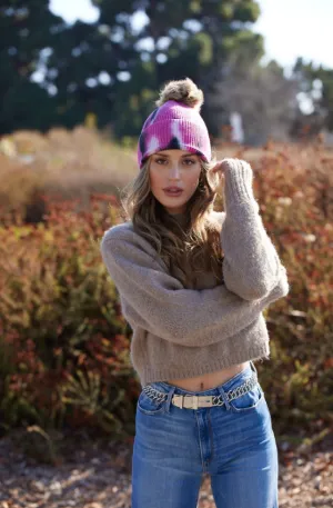Tie Dye Hat : Pink and Black