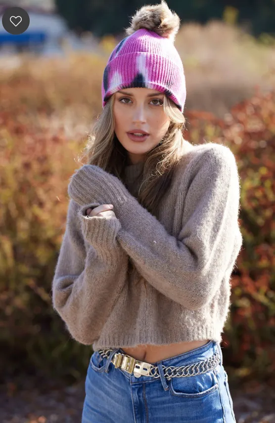 Tie Dye Hat : Pink and Black