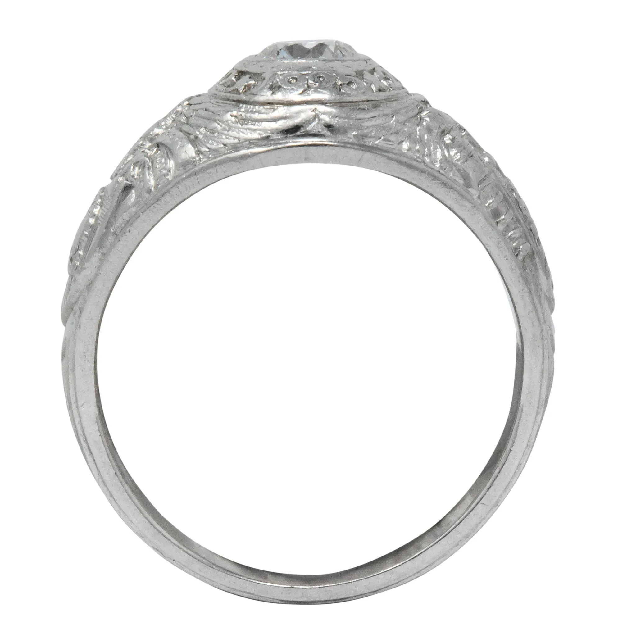 Tiffany & Co. 1925 Diamond Platinum West Point Unisex Class Ring