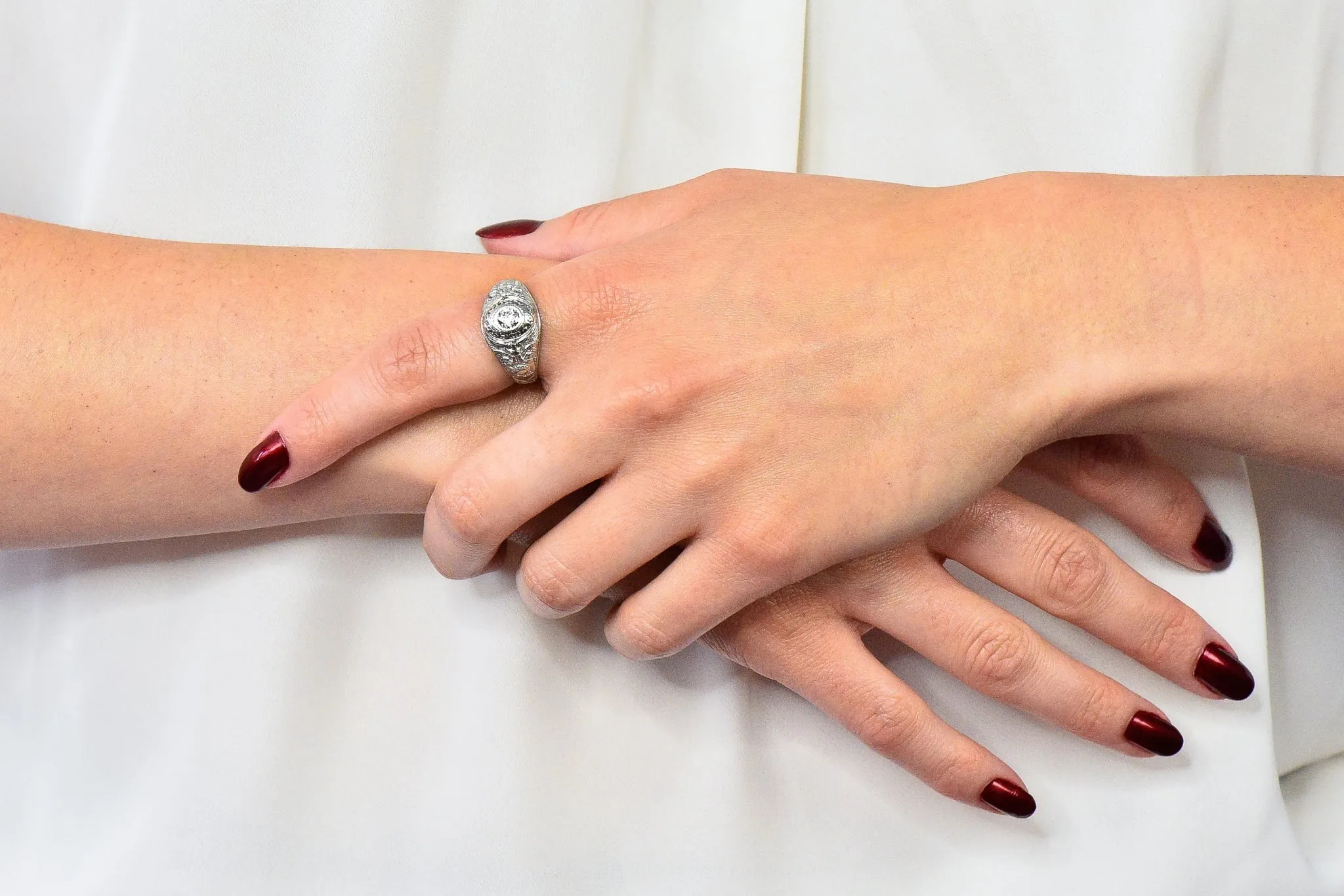 Tiffany & Co. 1925 Diamond Platinum West Point Unisex Class Ring