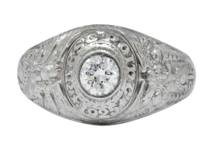 Tiffany & Co. 1925 Diamond Platinum West Point Unisex Class Ring