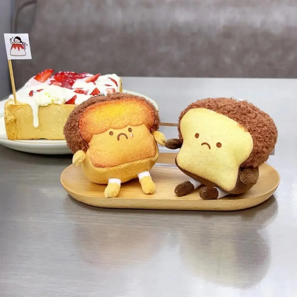 Toast Bread Plush Pendant and Brooch Badge