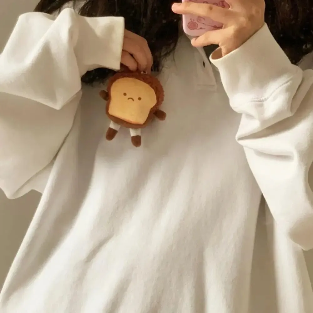 Toast Bread Plush Pendant and Brooch Badge