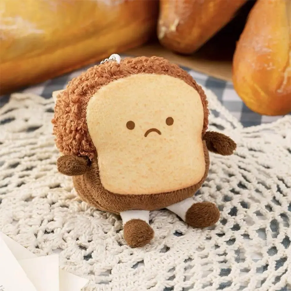 Toast Bread Plush Pendant and Brooch Badge