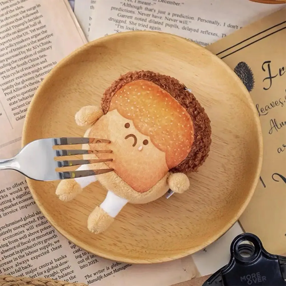 Toast Bread Plush Pendant and Brooch Badge