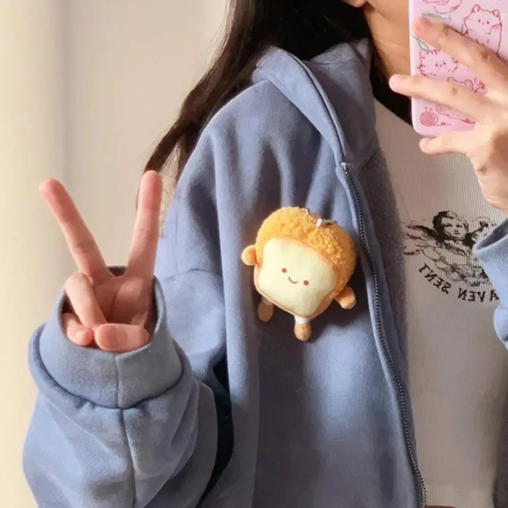 Toast Bread Plush Pendant and Brooch Badge
