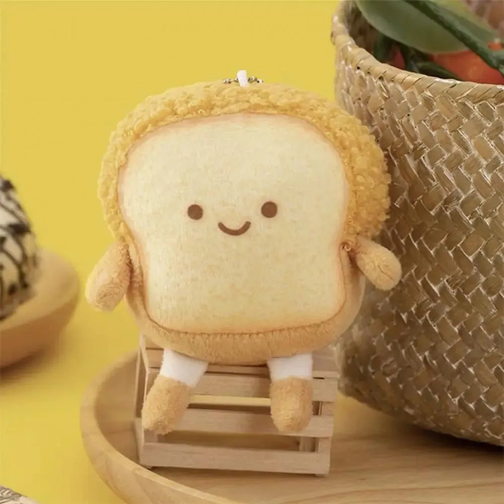 Toast Bread Plush Pendant and Brooch Badge