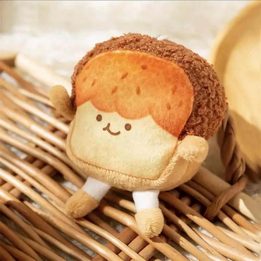 Toast Bread Plush Pendant and Brooch Badge