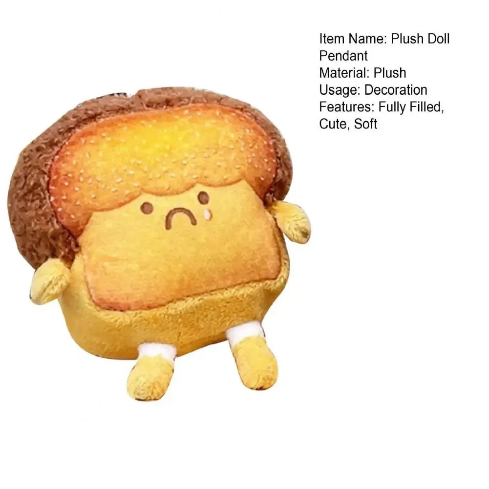 Toast Bread Plush Pendant and Brooch Badge