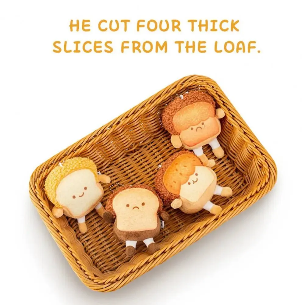 Toast Bread Plush Pendant and Brooch Badge