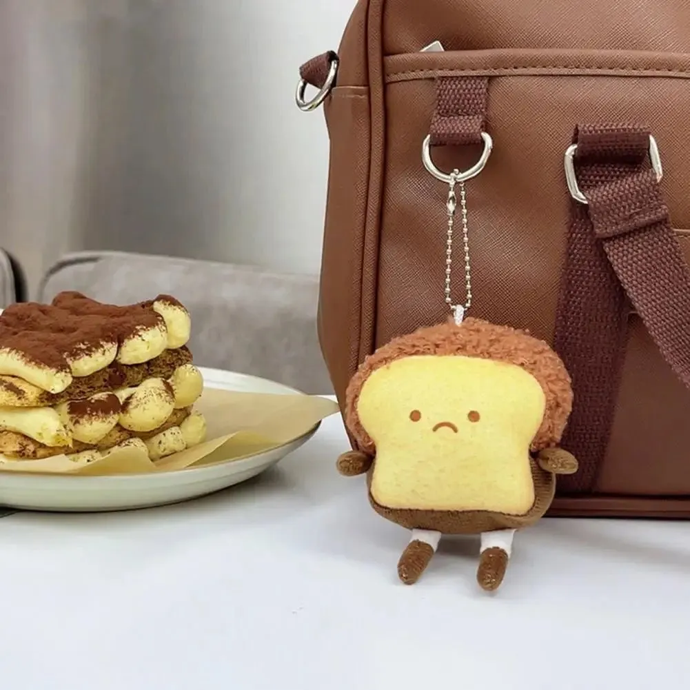 Toast Bread Plush Pendant and Brooch Badge