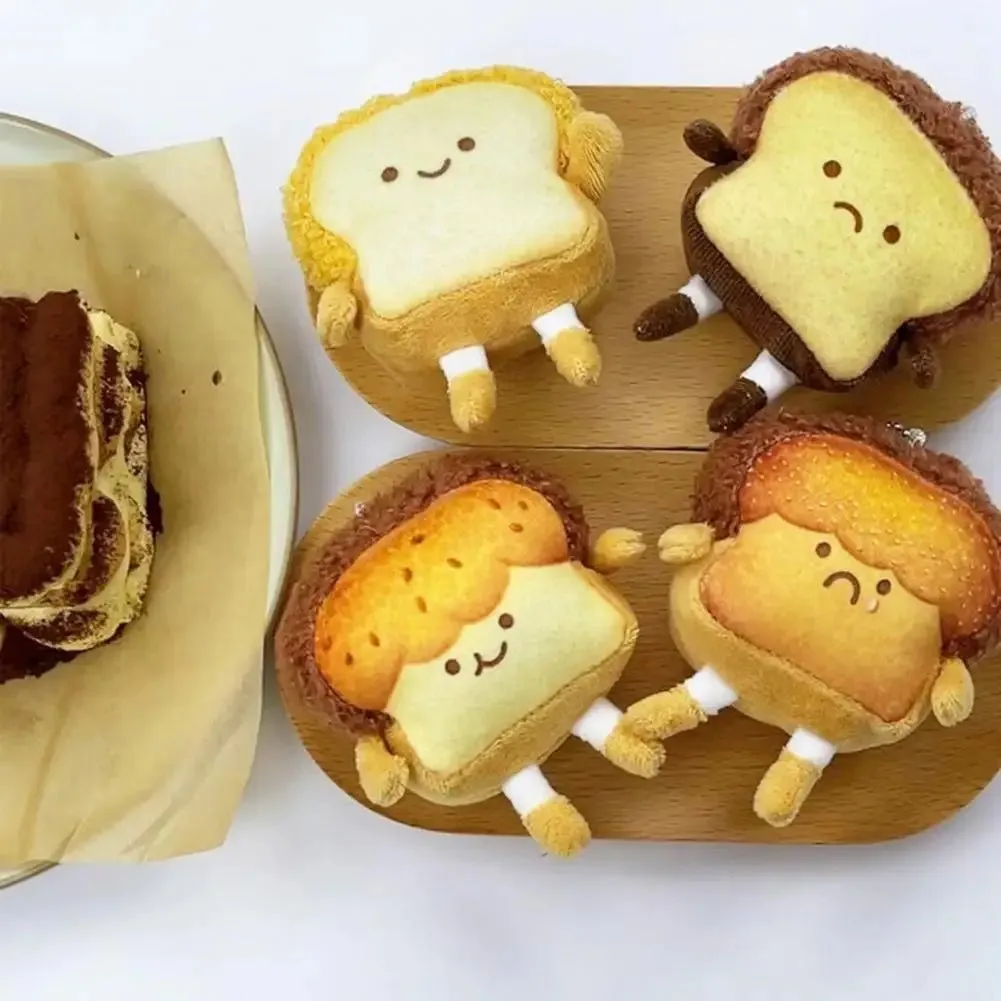 Toast Bread Plush Pendant and Brooch Badge