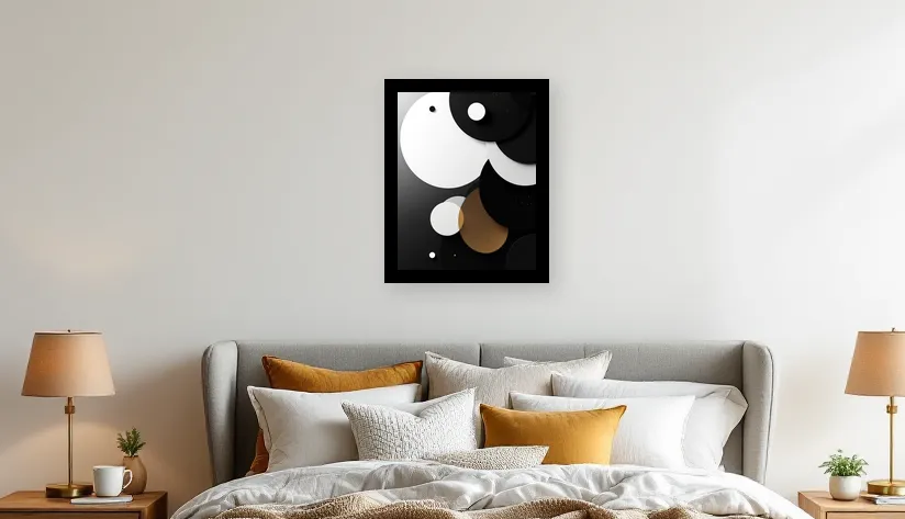 Tranquil Gold and Circle Harmony Wall Art Poster