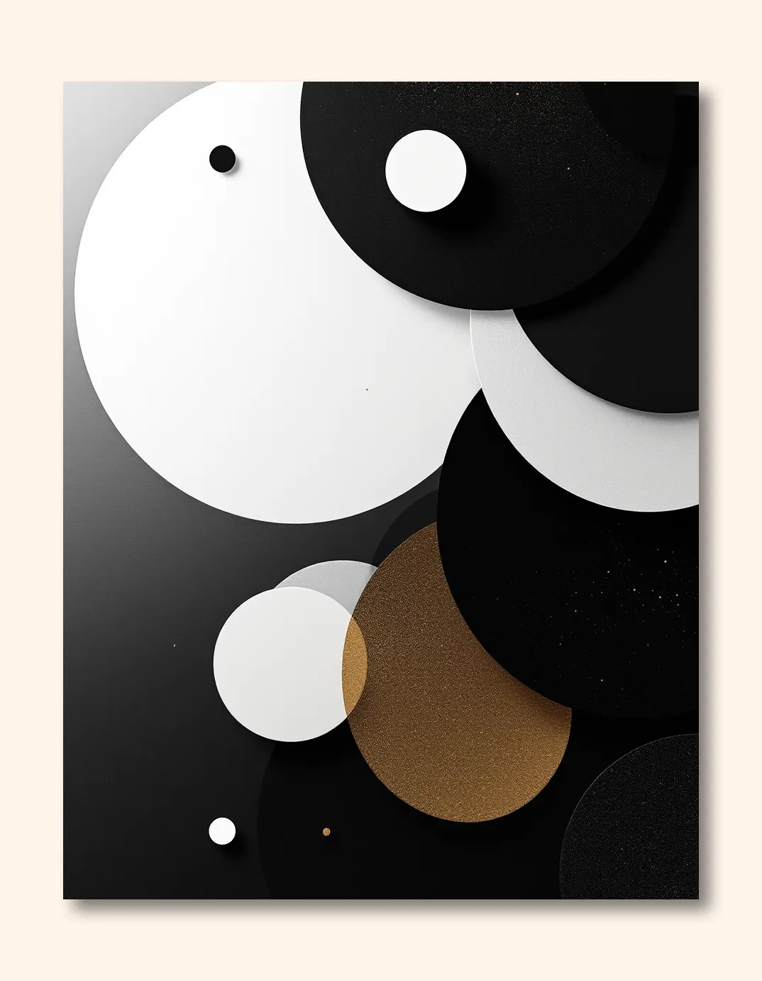 Tranquil Gold and Circle Harmony Wall Art Poster