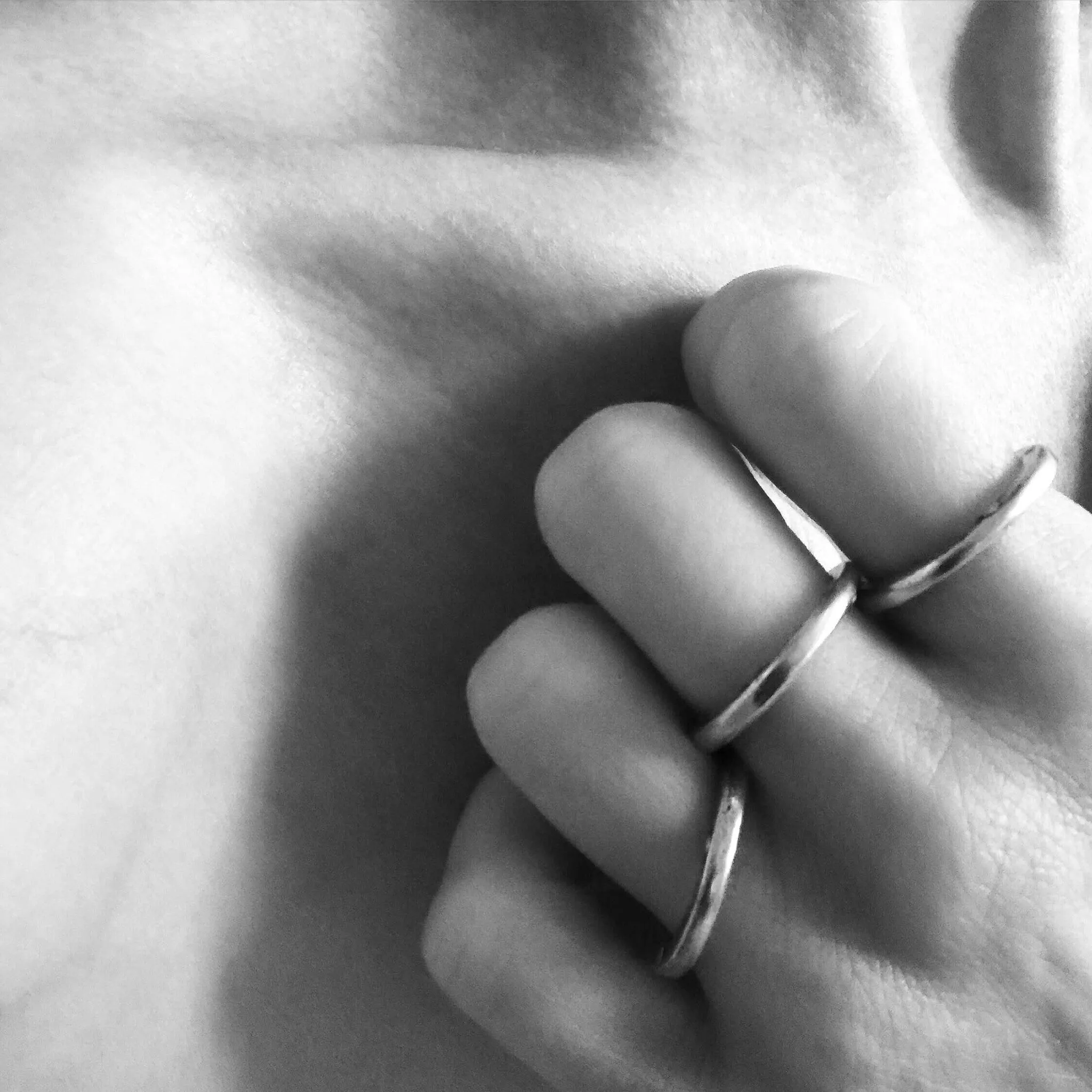 Triple Rivet Stacking Rings 2 bronze   1 silver