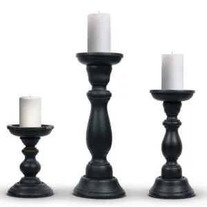 Tuli Pillar Candleholder Set - Black