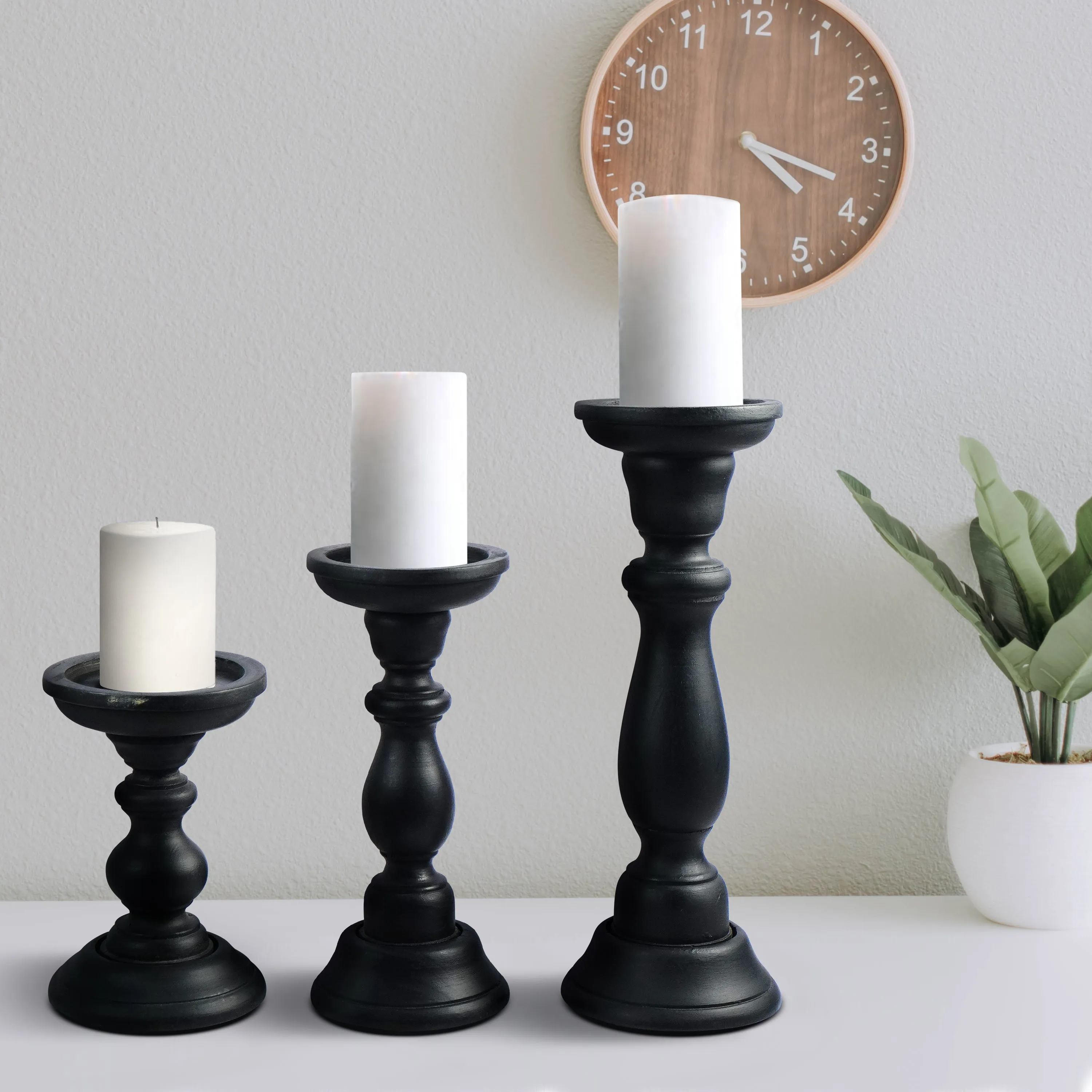 Tuli Pillar Candleholder Set - Black