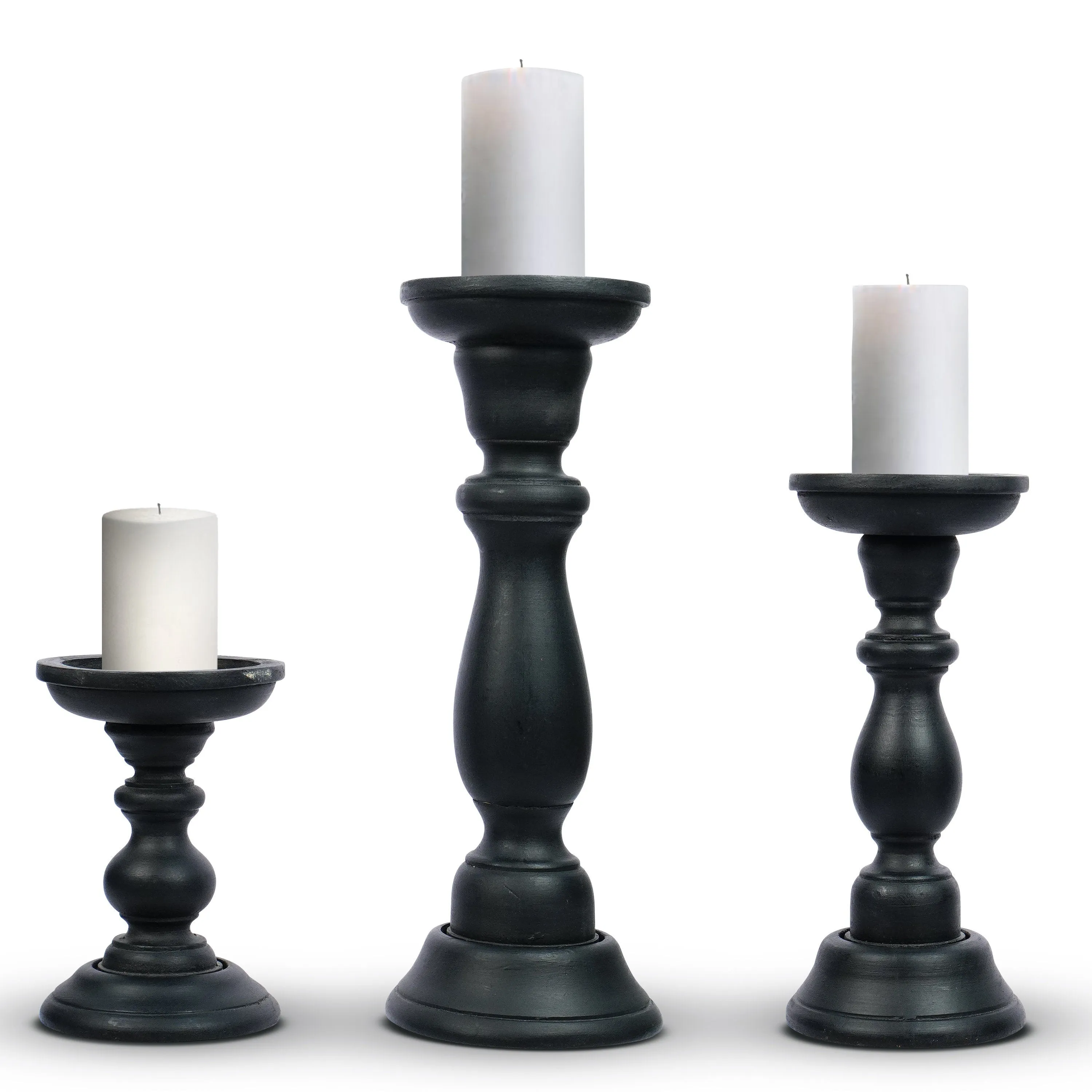Tuli Pillar Candleholder Set - Black