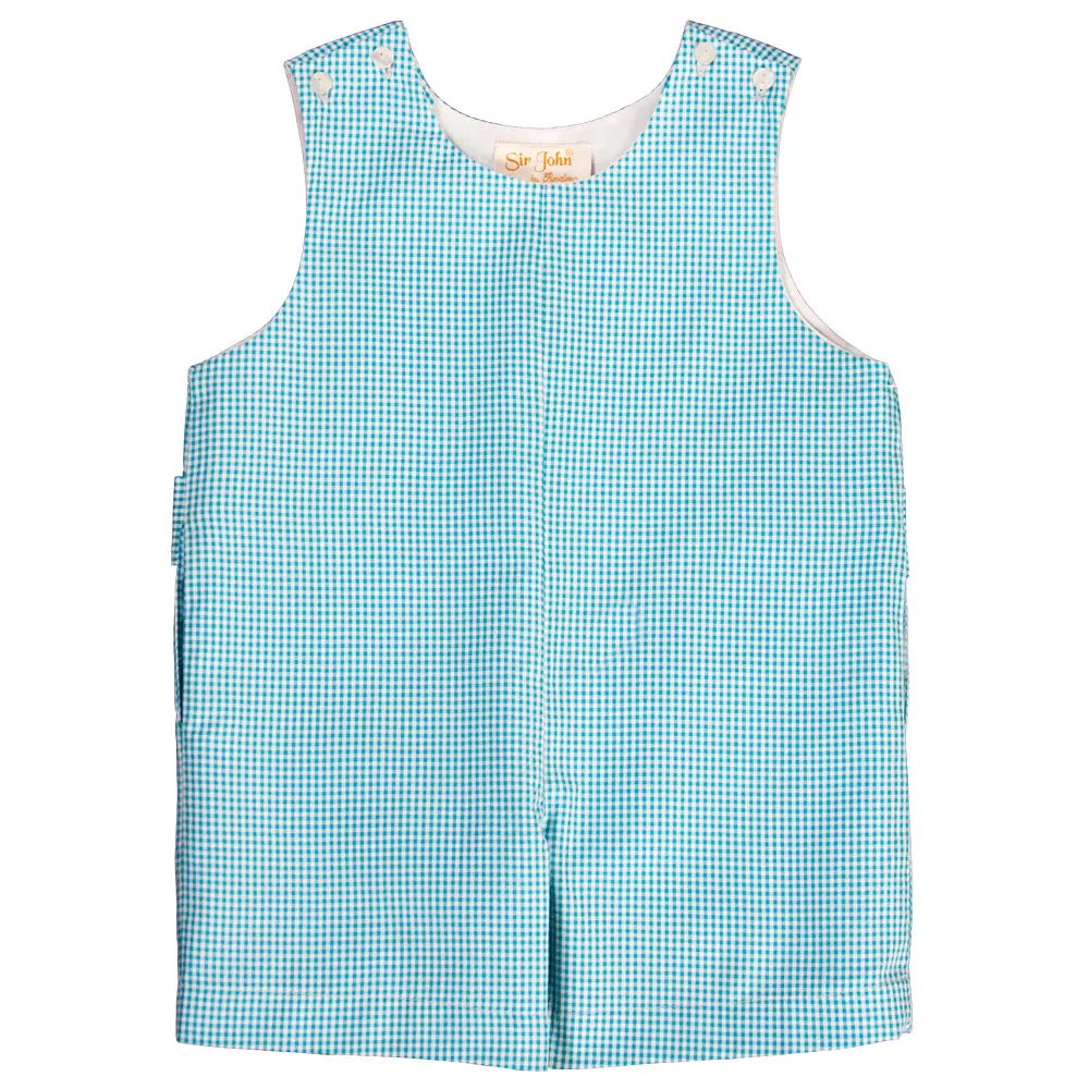 Turquoise Seersucker Romper