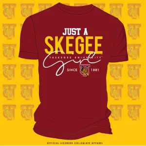 TUSKEGEE | JUST A SKEGEE GIRL Crimson Unisex  Tees (DK)