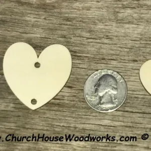 TWO Hole Heart Tags 100 QTY - 1-1/2 inch