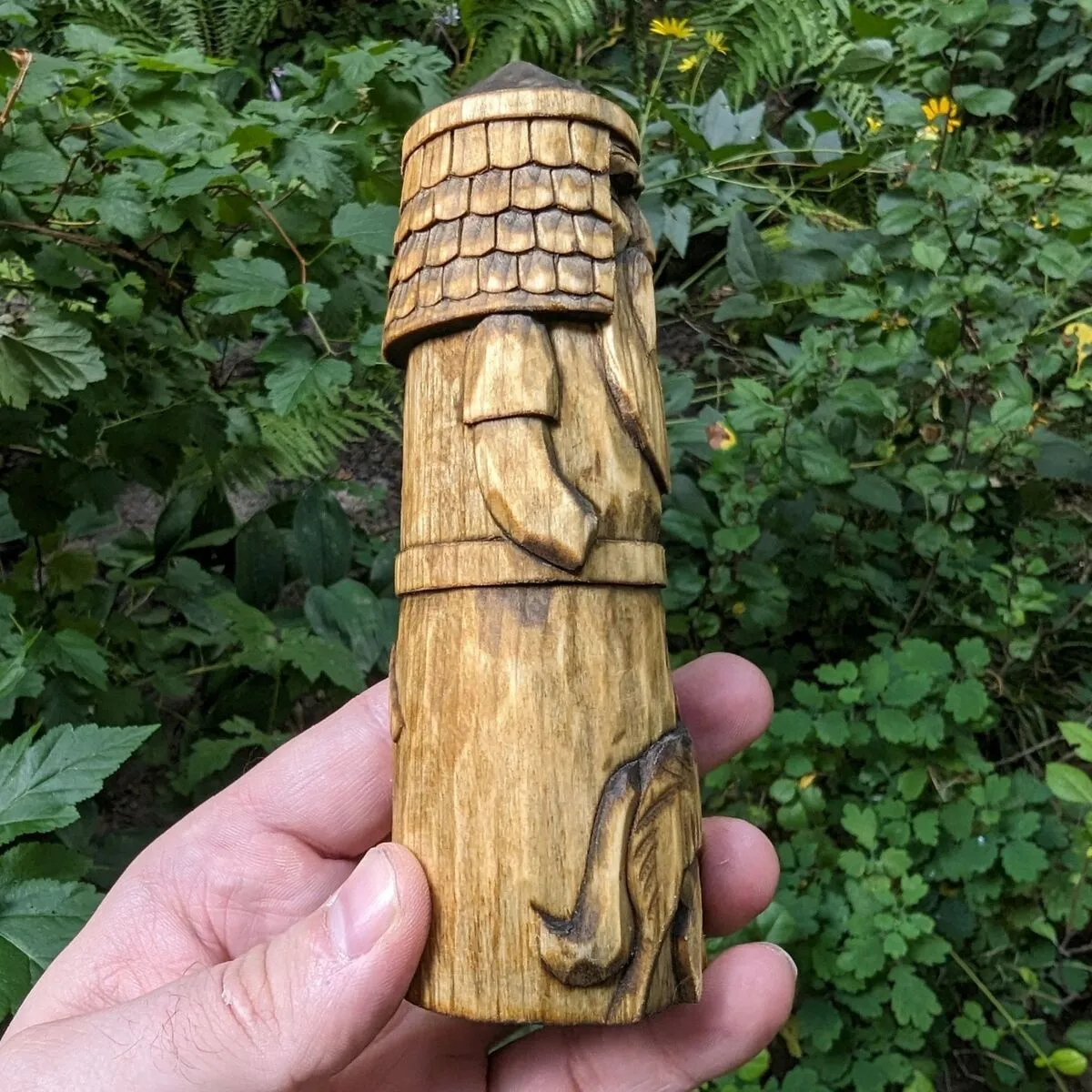 Tyr God wood carved figurine