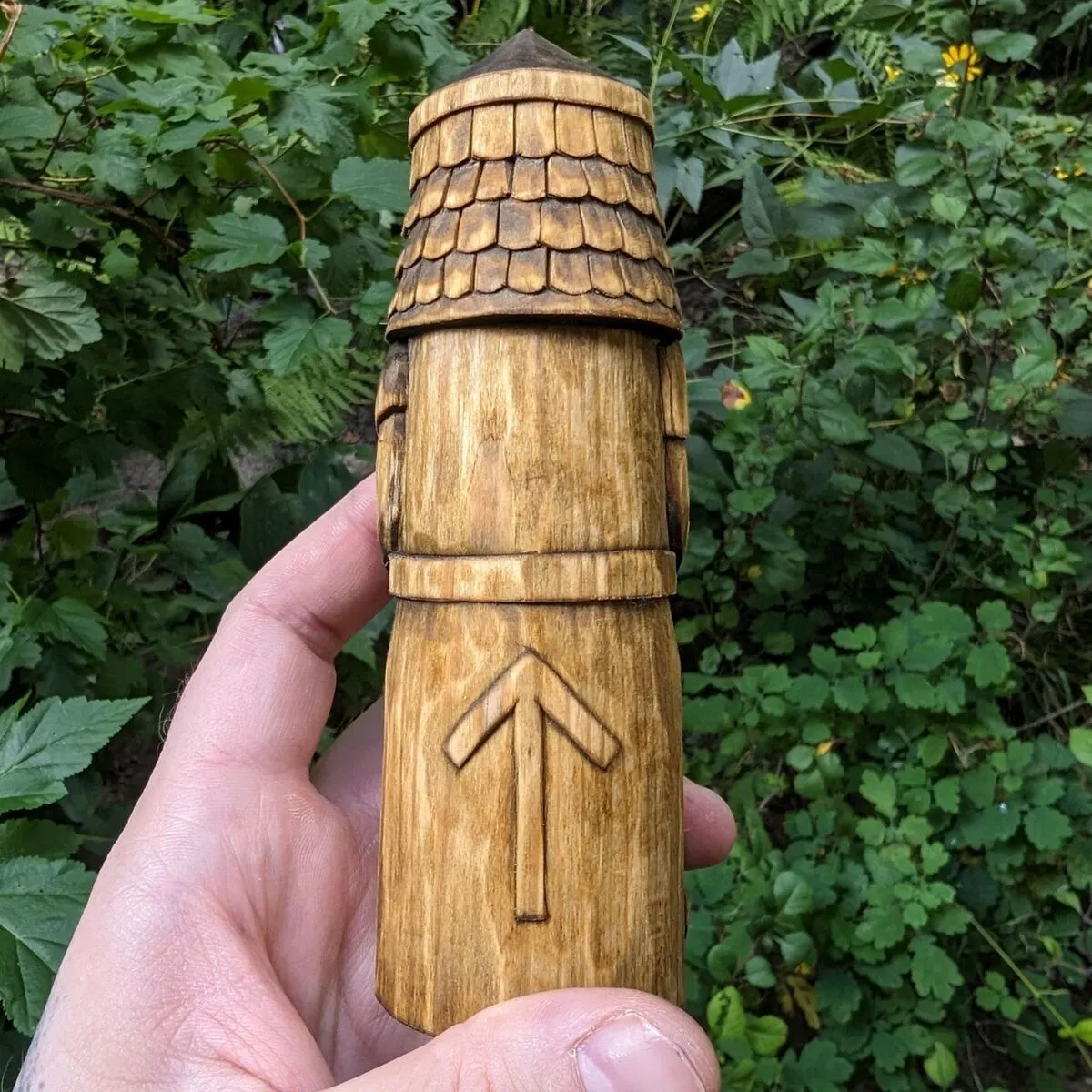 Tyr God wood carved figurine