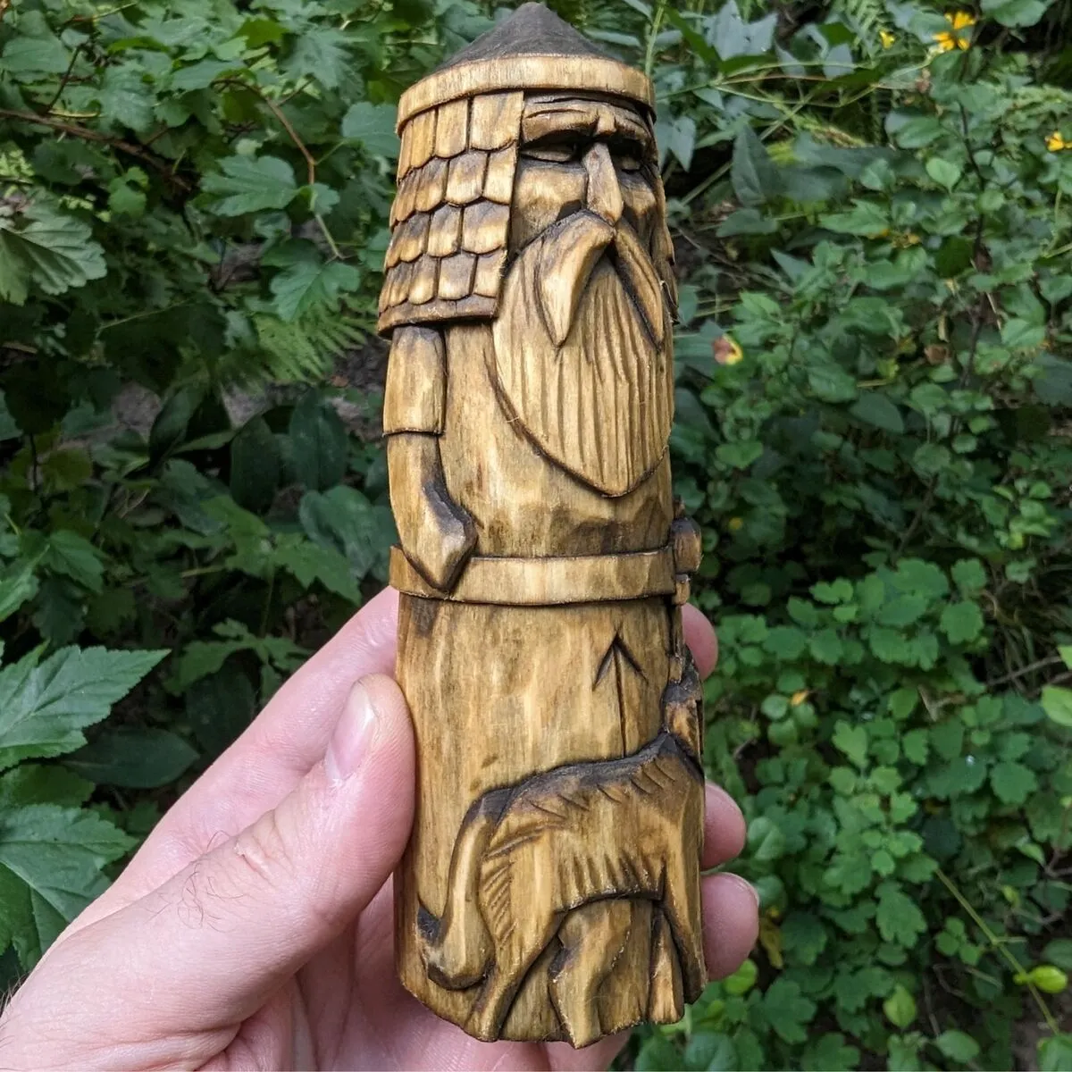 Tyr God wood carved figurine