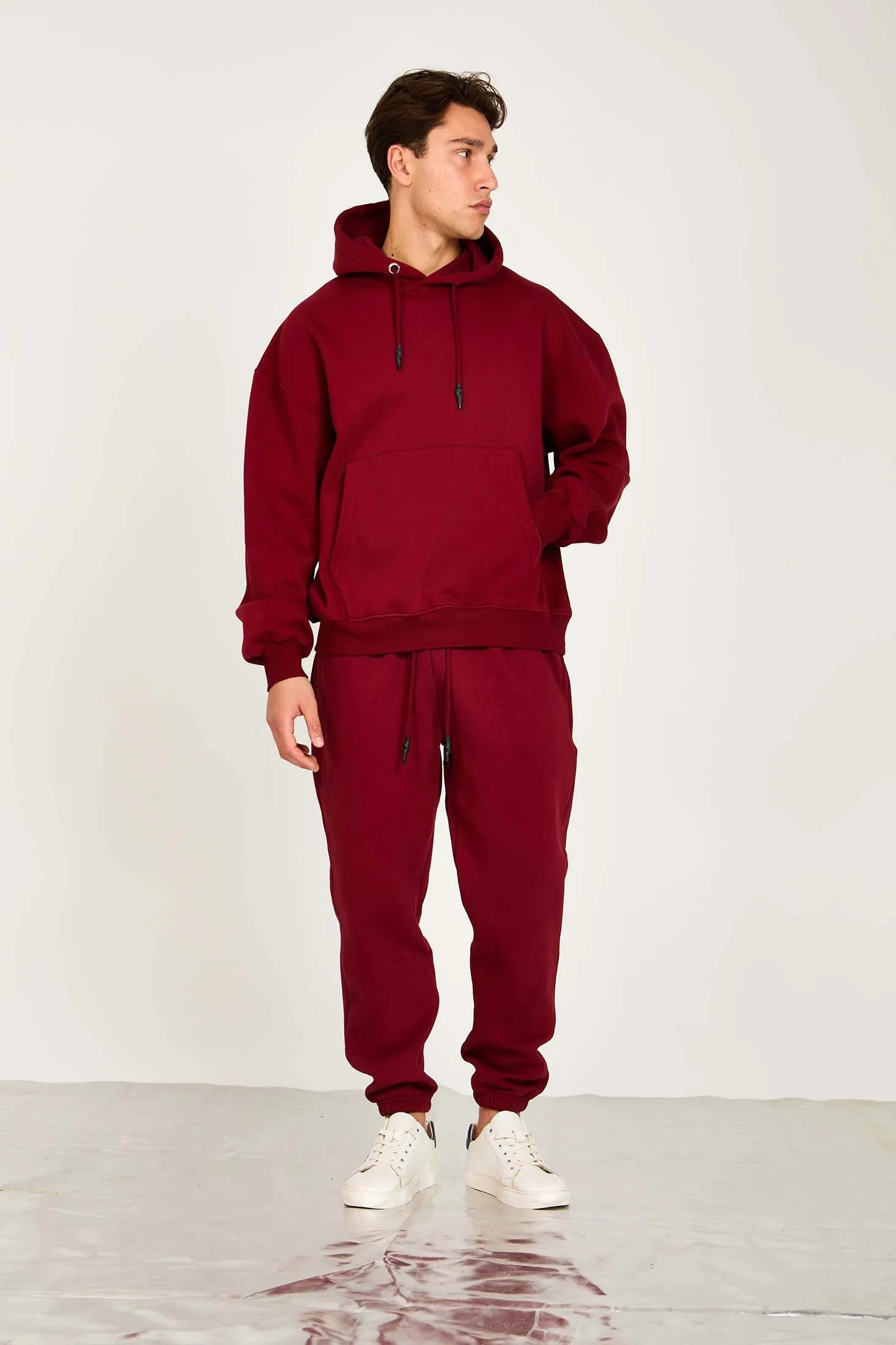 Unisex Sweat Shirt  Loose Fit Burgundy