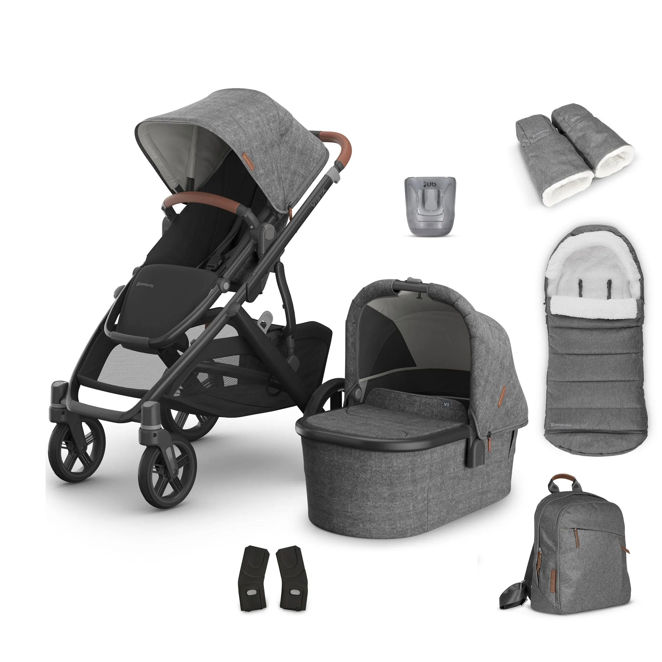 Uppababy Vista V3 Complete Bundle - Greyson