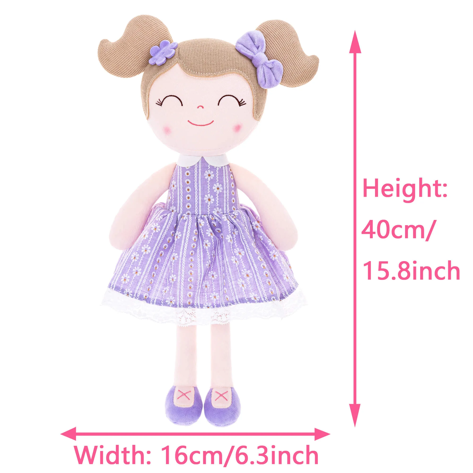 (US Only) Gloveleya 16-inch Baby Girl Gifts Plush Toy Daisy Doll Purple